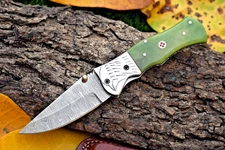 CUSTOM HAND MADE FORGED DAMASCUS STEEL FOLDING BLADE POCKET KNIFE ZS 418