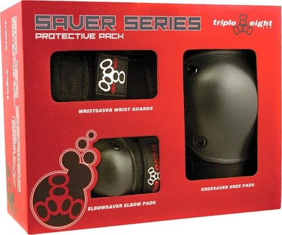 TRIPLE 8 SAVER SERIES 3PK - ELBOW PADS/KNEE PADS/WRIST GUARD - NEW - MEDIUM