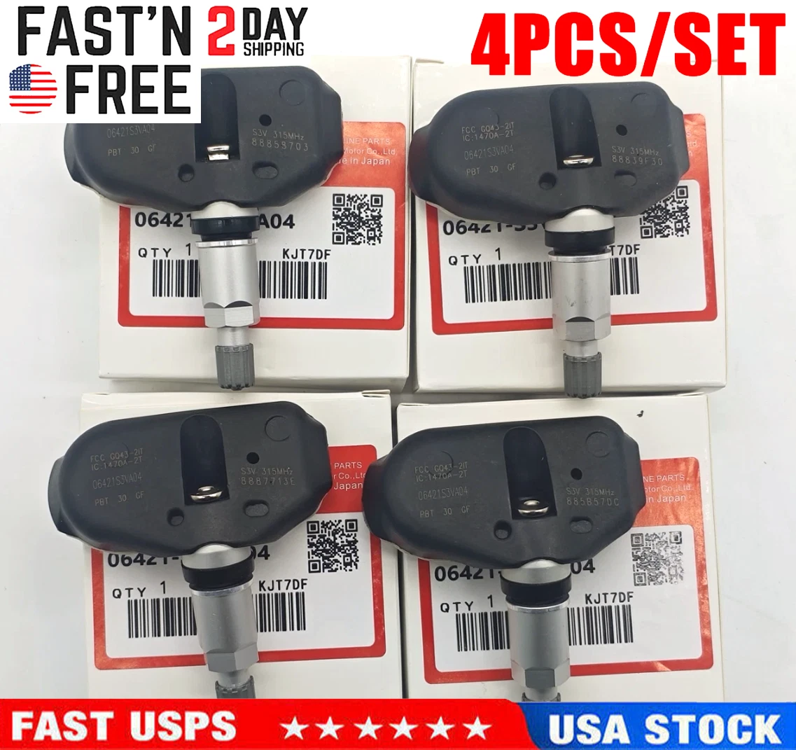 OEM 06421-S3V-A04 4Pcs Tire Pressure Sensors TPMS For Honda Acura MDX RL TL NEW
