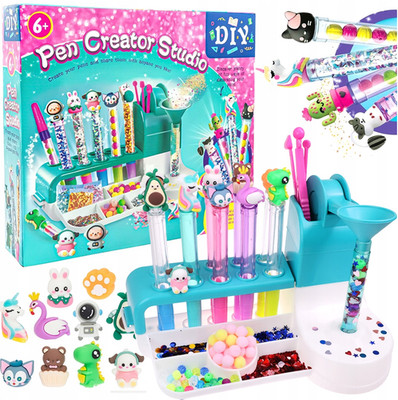 Kreativset Stifte selber machen Kinder DIY Bastelset Glitzer Perlen Geschenk
