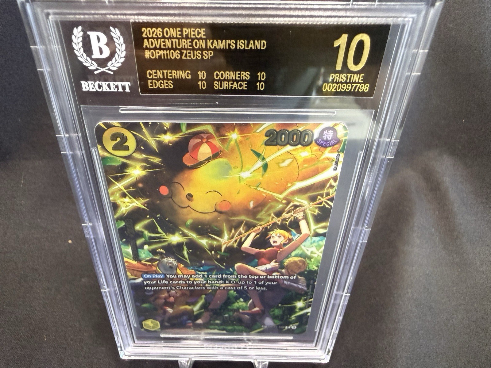 One Piece Zeus Adventure on Kami's Island OP11-106 BGS 10 BLACK LABEL NAMI-CHU!! view 4