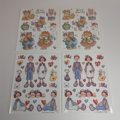 Provo Craft Scrapbook Stickers Rag Time Bee /My Honey Lot Of 4 Single Sheets VTG
