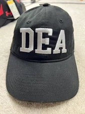 DEA Hat Cap Strap Back Mens One Size Black Baseball Embroidered Gear For Sports
