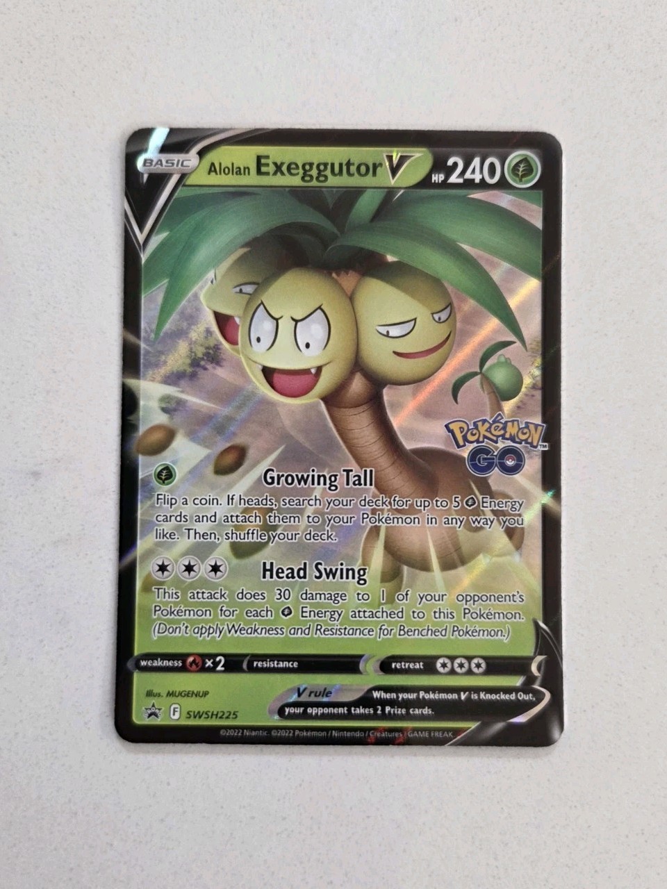 Alolan Exeggutor V SWSH225 Black Star Promo Pokemon GO TCG Card NM