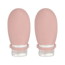 2Pcs Silicone Squeeze Bottle, 2oz Refillable Travel Bottles Pink