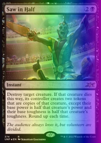MTG Magic the Gathering Säge in der Hälfte (374/689) Unfinity NM FOLIE