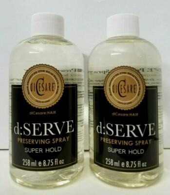 2 pk diCesare d:SERVE Preserving Hair Spray Super Hold Finishing 8.75 oz REFILL