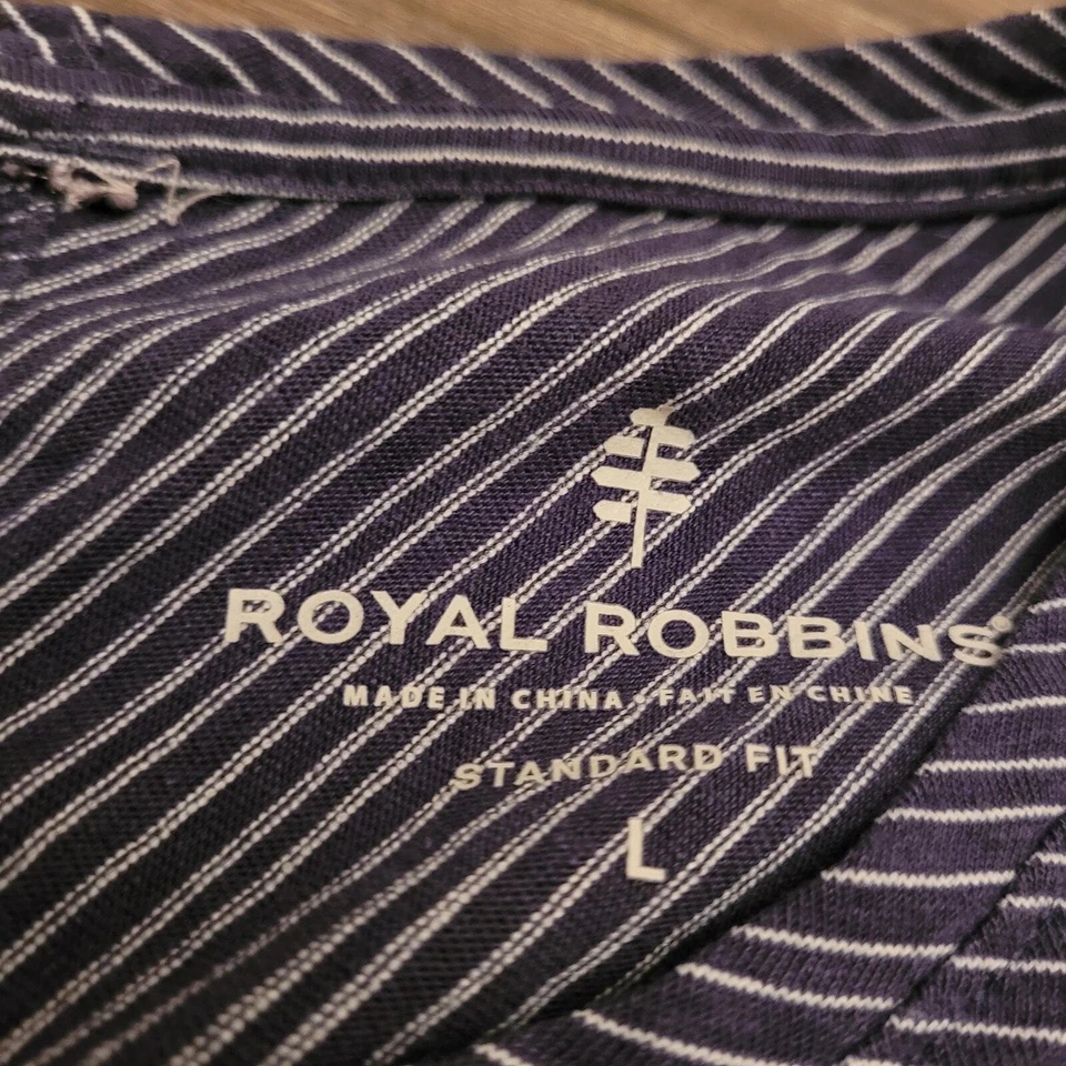 Camiseta de mujer Royal Robbins a rayas manga larga talla grande azul informal equipo de viaje Foto 2 de 4