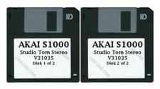 Akai S1000 / S3000 Set of Two Floppy Disks Studio Tom Stereo V31035