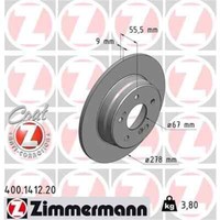 2X Zimmermann Bremsscheibe 400.1412.20