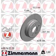 2x ZIMMERMANN Bremsscheibe 400.1412.20