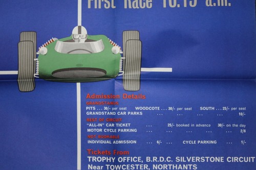 Poster Pubblicitario Silverstone British Internatiol Trophy Race '61 Originale Race - Foto 2 di 3