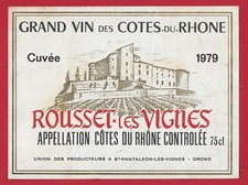 69/51 Etiquette Label CÔTES DU RHÔNE Cuvée 1979 ROUSSET LES VIGNES St Pantaléon
