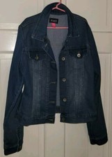 THE CHILDRENS PLACE blue Cotton Distressed Denim Jean Jacket. Girls XL 14