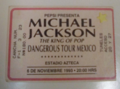  MICHAEL JACKSON MEXICO 1993 6TH NOVEMBER   DANGEROUS TOUR ESTADIO AZTECA