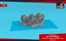 Armory AW72359 SR-71A Blackbird early type wheels w/ weighted tires, scale 1/72