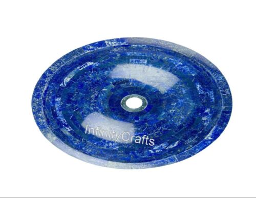 Oval Marble Wash Basin Overlaid with Lapis Lazuli Stone Bathroom Accessories