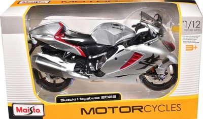 2022 Suzuki Hayabusa Silver Metallic 1/12 Diecast Motorcycle