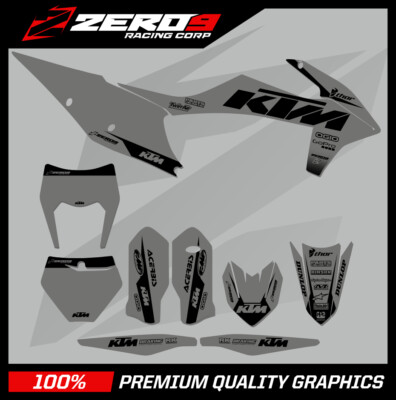 KTM MOTOCROSS GRAFIK: KTM SX SXF EXC EXCF XC XCW 125-500 - BLOCKGRAU/SCHWARZ