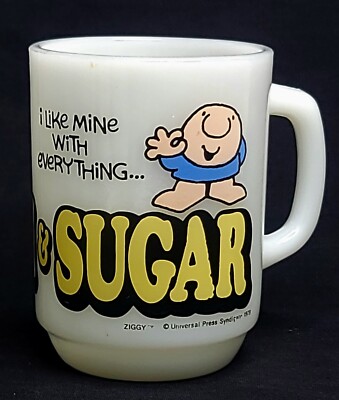 みるくさん専用 ZIGGY Anchor Hocking Milk Glass Coffee Cup Cream & Sugar