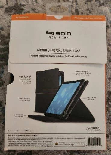 Solo NY Metro Universal iPad Minis Tablet Case Black Color UBN2204 New - Image 2 of 3
