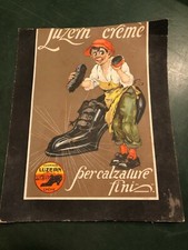 LUZERN CRÊME-PER CALZATURE FINI-CARTELLO DISPLAY PUBBLICITARIO VINTAGE EPOCA