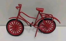 Vintage Concord Dollhouse Miniature Red Metal Bicycle, 3-3/4" Long!