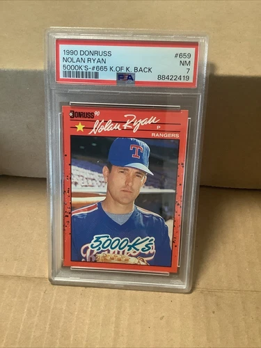 1990 Donruss Nolan Ryan #659 5,000 K'S Correct Back Card PSA 7 NM - MT