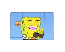 Funny SpongeBob Money Credit / Debit Card Skin Cover Decal Sticker *SMALL CHIP