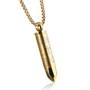Herren Halskette Bullet Patrone Hulse Geheimfach Edelstahl Gold Anhanger Kette Ebay
