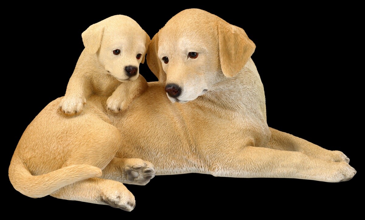 Garden Figure Dogs - Labrador Retriever With Puppy - HotAnt Garden Decor Statue