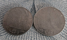 Lot of 2 Coins - 1 Italian Lira Year 1939 XVII