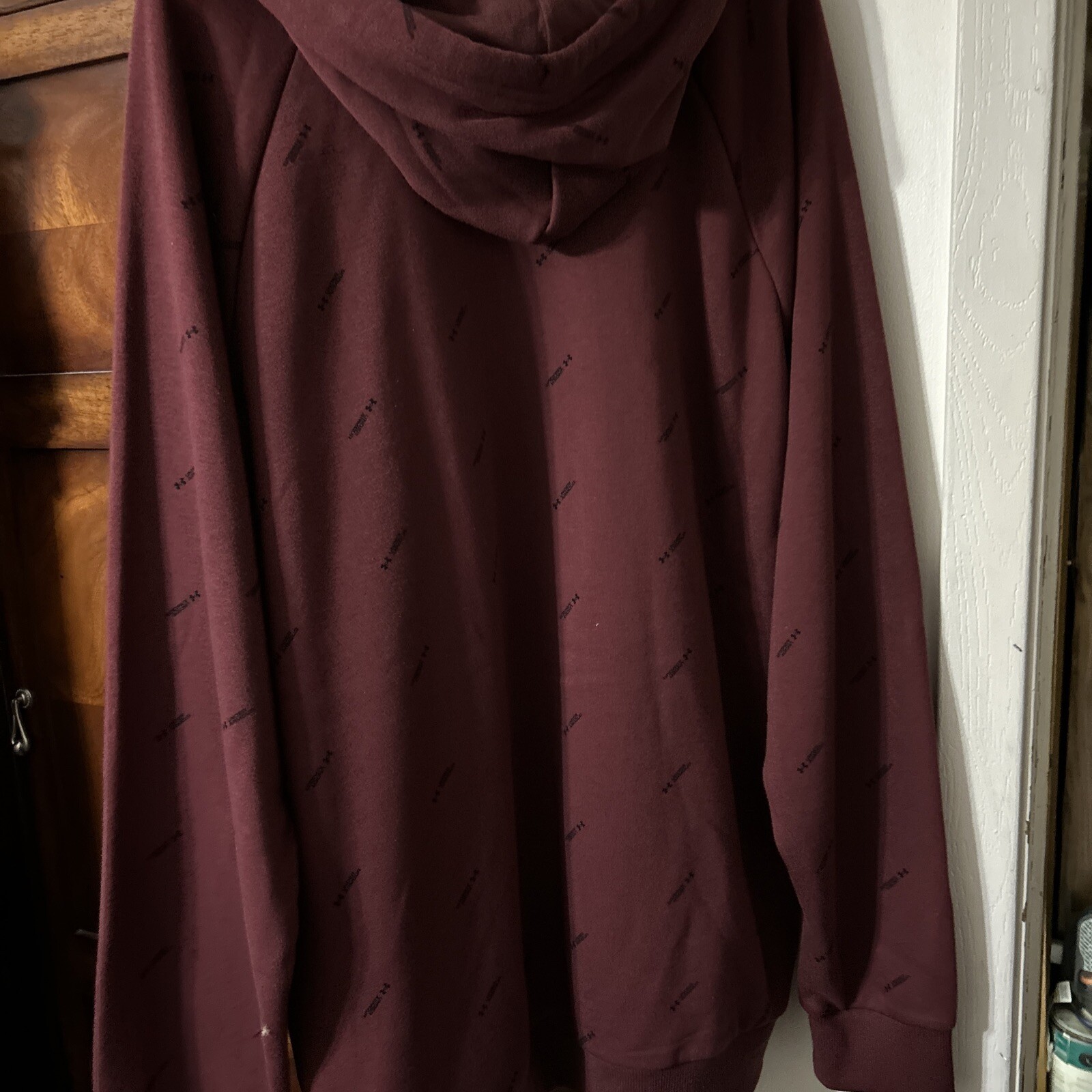 Under Armour Mens XLT Burgundy UA Rival Fleece Micro Branded Hoodie eBay