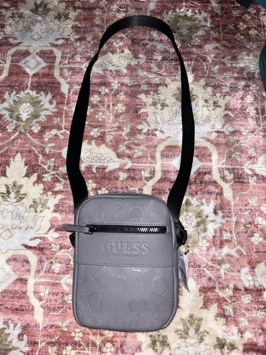 Guess Men's Synthetic Leather Grey Shoulder Messenger Bag Brand