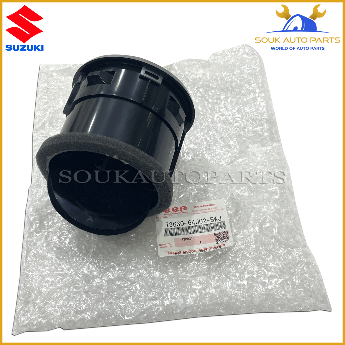 73630-64J02-BWJ Genuine Suzuki LOUVER, SIDE VENT (BLACK/GRAY 73630-64J02-BWJ Genuine Suzuki LOUVER, SIDE VENT (BLACK/GRAY