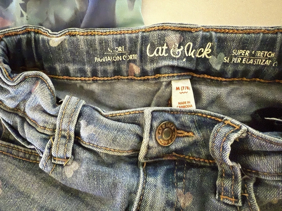 Lote Pantalones Cortos Niñas Talla 7/8 Antiguo Azul Marino, Gato y Jack Foto 4 de 4