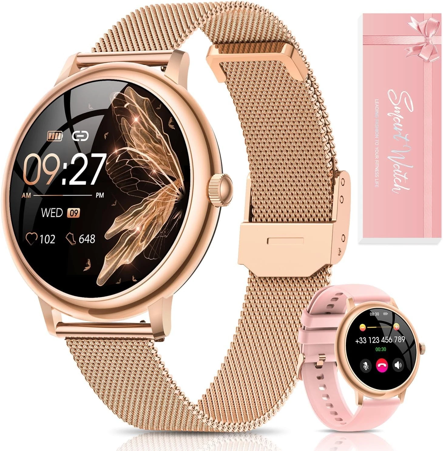 Smart Watch Ladies Women with Phone Function Wristwatch for iPhone Samsung Huawei
