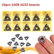 10Pcs 6mm 16ER AG55 Carbide Threading Inserts CNC Lathe Turning Blade Tool
