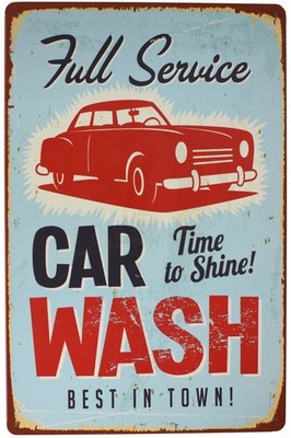 Full Service Car Wash, MetallBlechschild, VintageSchild, Wanddekoration