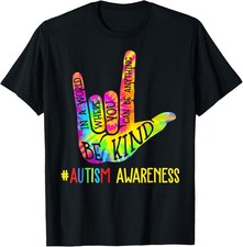 Be Kind ASL Love Hand Autism Awareness Men Women T-Shirt