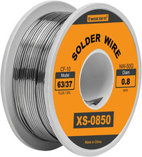 63/37 Solder Wire, High Purity No-Wash Tin-Lead Rosin Cored Wire with 1.8 Flux