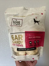 I And Love and You Ear Candy Beef Ear Chews Ultimate Dog Treats 5ct Bag New !