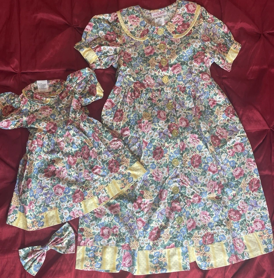 Vestido de muñeca My Twinn talla 6 Cottagecore amarillo pradera lazos midi EE. UU. Foto 3 de 4