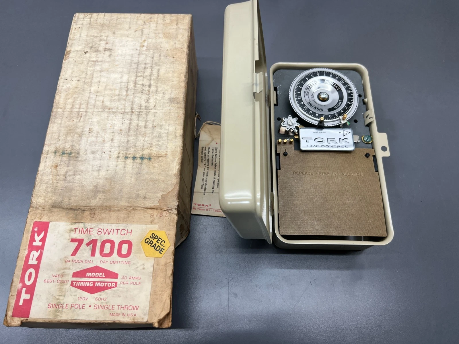 NOS TORK TIME SWITCH MODEL 7100 40 AMP 24 HOUR DIAL - UNUSED NEW OLD STOCK