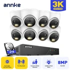 ANNKE 8CH 6MP NVR 5MP Two Way Audio PoE Security Camera System Outdoor Color AI