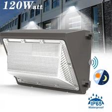 120W LED Wall Pack Light Dusk-to-Dawn Commercial Outdoor Security Lighting 5000K