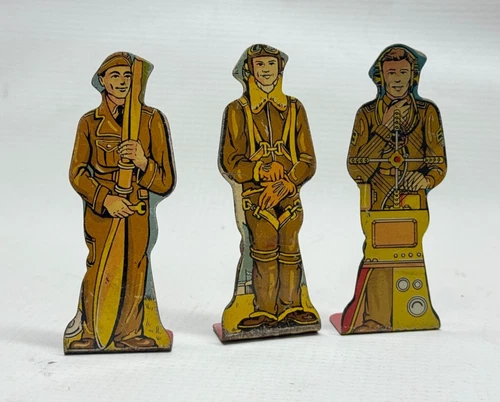Vintage Marx Tin Soldiers Air Force Mechanic & Pilot & Radio Operator