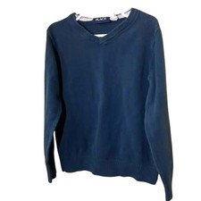 The Children's Place Boys Sweater 7/8 Teal V-Neck Cotton School Uniform Classic