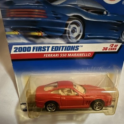 Hot Wheels 2000 First Editions Ferrari 550 Maranello 1:64 Diecast Red Unopened