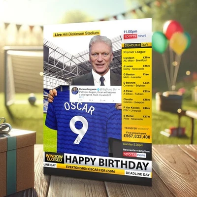 PAPER HEART DESIGNS Everton Birthday Card - Personalised With Any Name & Age (0003)